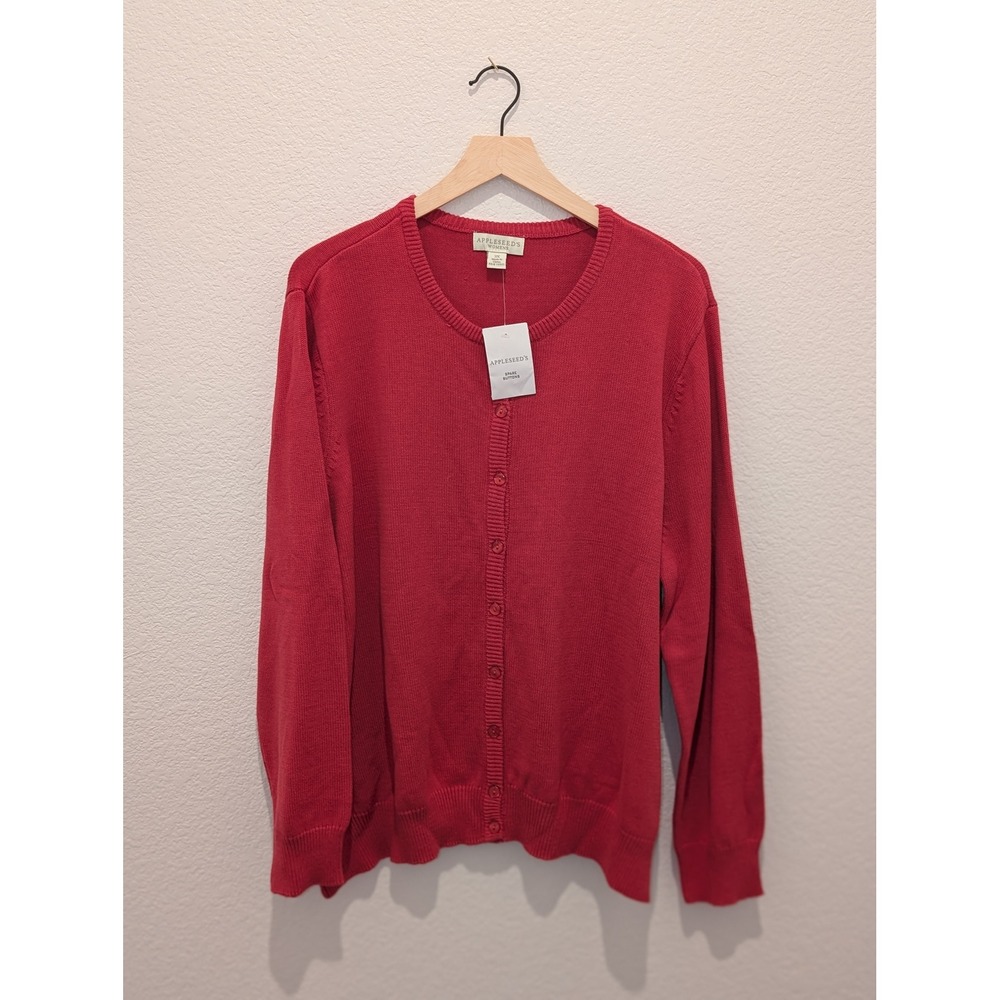 Appleseed's Women's Red Cardigan Sweater Size 3X